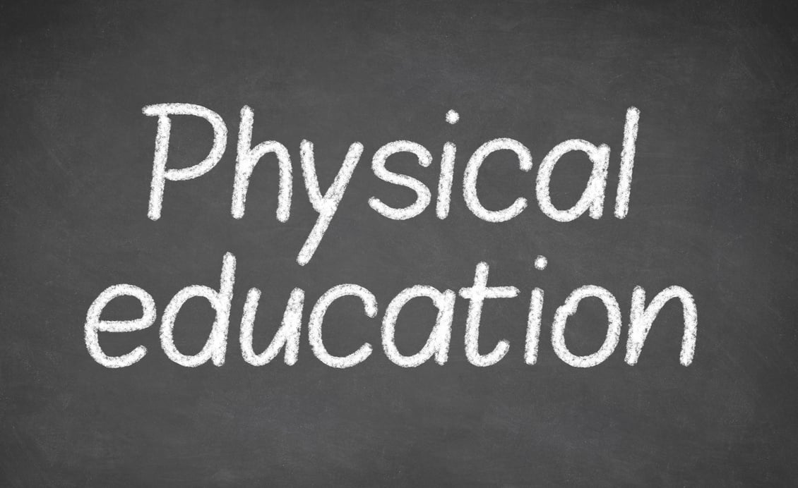 physical education lesson on blackboard or chalkboard.